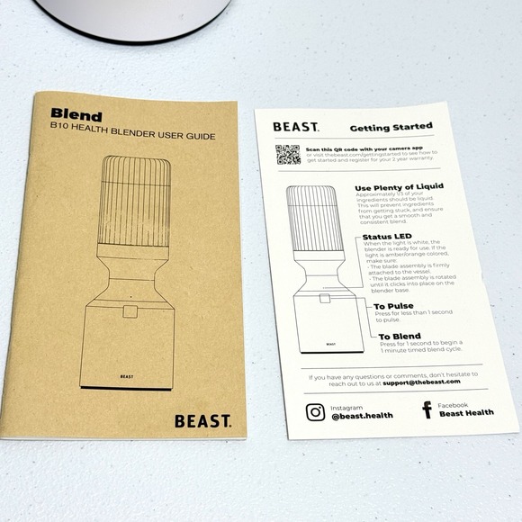 Beast Health Blender Model B10 White‎ 1000 Watt Motor with Manual - Picture 10 of 10